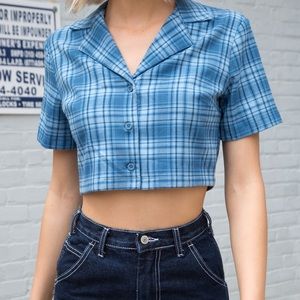 Vivian blue plaid top